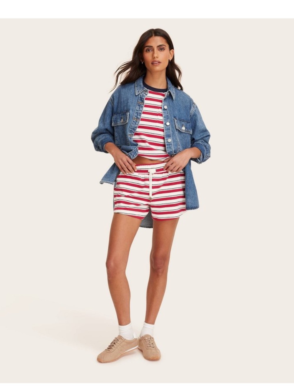 Parke x Target red striped shorts